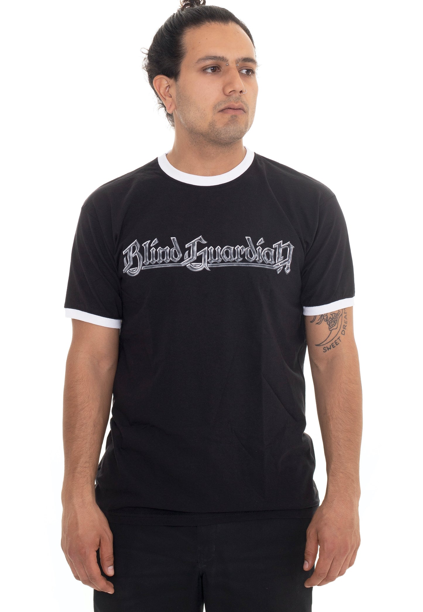 Blind Guardian - Logo Tour 2015/2016 Black/White Ringer - T-Shirt | Men-Image